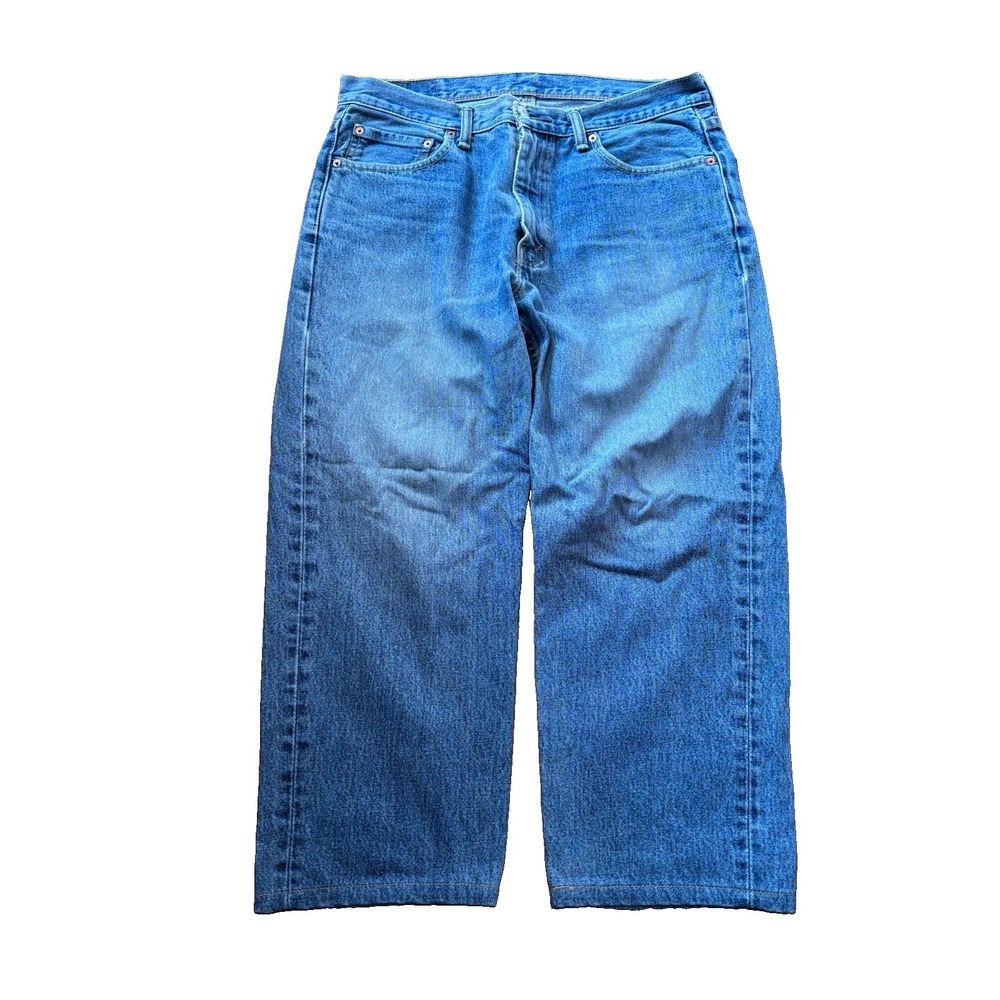 Vintage Levis 550 Relaxed Fit Jeans Men's Size 35x30 Hemmed Blue Denim